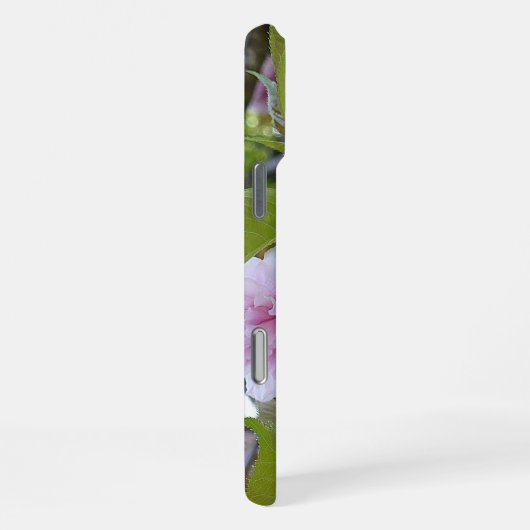 Aangepaste roze lenteskers bloesem foto iPhone hoesje (Rechterkant)