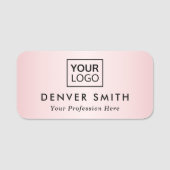 Aangepaste roze logo gradiëntnaam en titel naamplaatje (Voorkant)