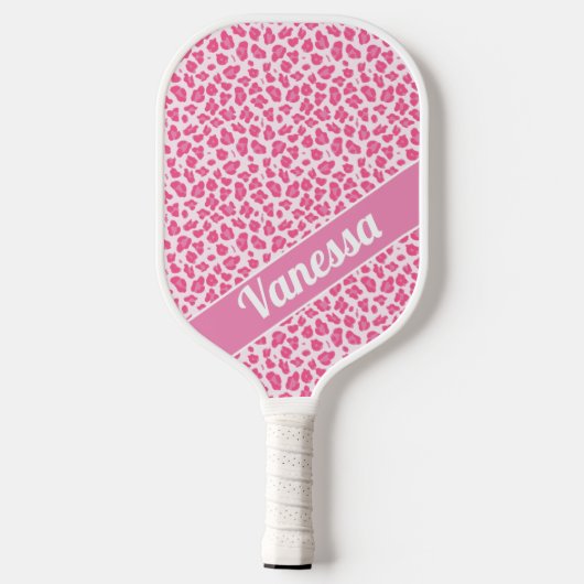 Aangepaste roze luipaard afdrukken - Meisjes Pickleball Paddle (Achterkant)