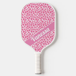 Aangepaste roze luipaard afdrukken - Meisjes Pickleball Paddle