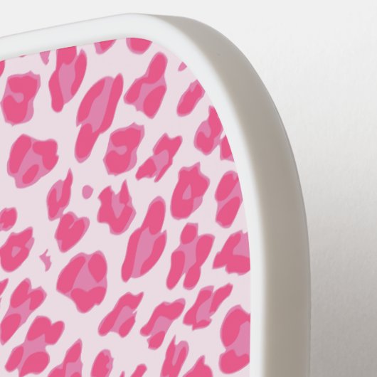 Aangepaste roze luipaard afdrukken - Meisjes Pickleball Paddle (Links Detail)