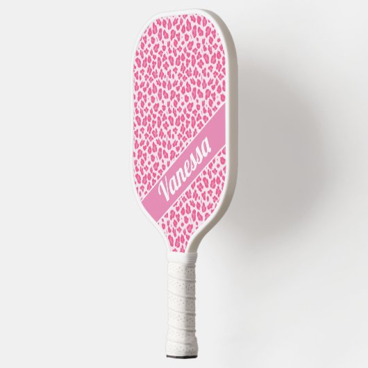 Aangepaste roze luipaard afdrukken - Meisjes Pickleball Paddle (Links)
