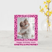 Aangepaste roze luipaard Druk op Mam Birthday Kaar Kaart (Gele Bloem)