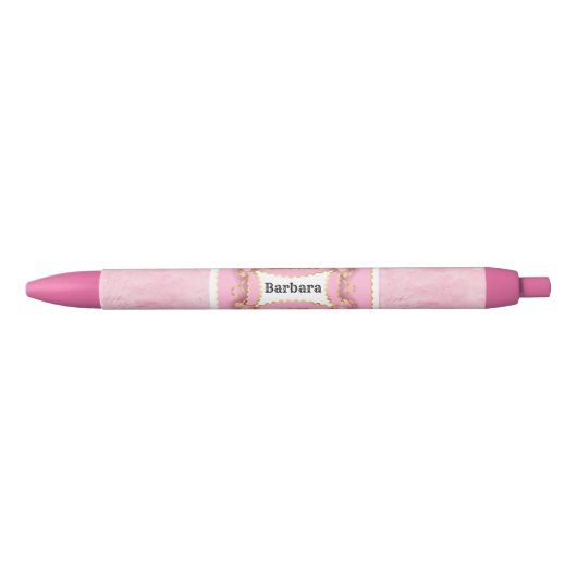 Aangepaste roze marmer zwarte inkt pen (Voorkant)