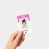 Aangepaste roze medewerker Grote foto Paarse Logo Badge (Handheld)