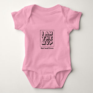 Aangepaste Roze Meest Vocale MVP Naam Meisje Romper