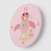 Aangepaste roze meidenklok rond grote klok (Hoek)