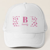 Aangepaste Roze Meisje Trucker Hoed Trucker Pet (Voorkant)