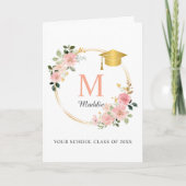 Aangepaste Roze Meisjes Afstuderen Kaart (Voorkant)