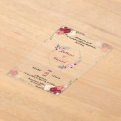 Aangepaste Roze Moderne Acryl Huwelijksuitnodiging Acryl Uitnodigingen (Laagn)