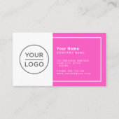 Aangepaste roze moderne minimalistische elke kleur visitekaartje (Voorkant)