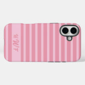 Aangepaste Roze Monochromatische Gestreepte Case-Mate iPhone Case (Achterkant (horizontaal))