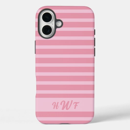 Aangepaste Roze Monochromatische Gestreepte Case-Mate iPhone Case (Achterkant)