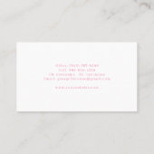 Aangepaste Roze Monogram Moderne Professionele Visitekaartje (Achterkant)