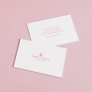 Aangepaste Roze Monogram Moderne Professionele Visitekaartje