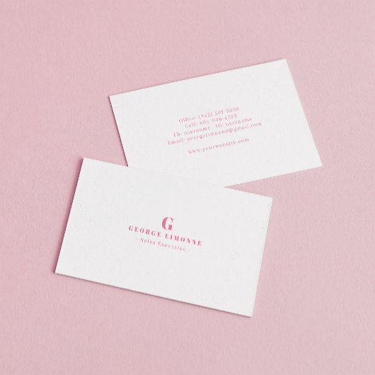 Aangepaste Roze Monogram Moderne Professionele Visitekaartje