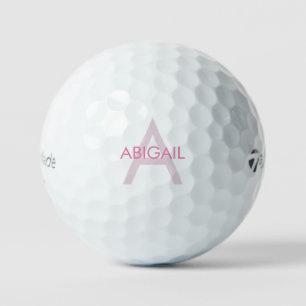 Aangepaste roze naam en Initiaal Taylor Made Golf  Golfballen
