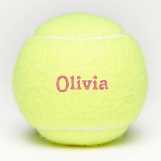 Aangepaste roze naam tennisballen (Voorkant)