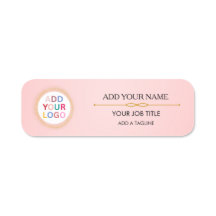 Aangepaste roze naamkaartbadge met logo voor medew