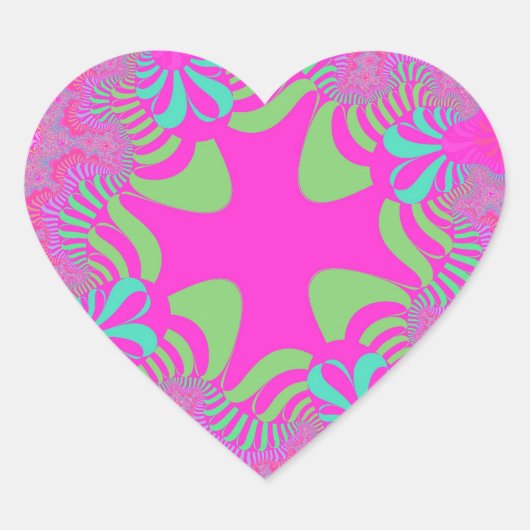 Aangepaste roze neon Cross Heart Stickers (Voorkant)