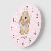 Aangepaste roze neursery wandklok (Hoek)