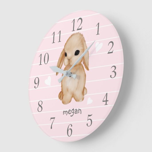 Aangepaste roze neursery wandklok (Hoek)