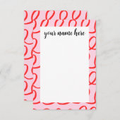 Aangepaste roze notiecards bedankkaart (Voorkant / Achterkant)