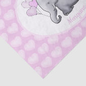 Aangepaste roze olifant 1e verjaardag tissuepapier (Detail)