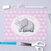 Aangepaste roze olifant 1e verjaardag tissuepapier (Craft)