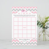 Aangepaste roze olifant baby shower bingo (Staand voorkant)