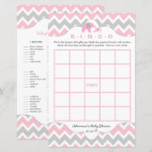 Aangepaste roze olifant baby shower bingo (Voorkant / Achterkant)
