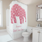 Aangepaste roze olifant douchegordijn (In situ)