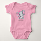 Aangepaste roze olifant romper (Voorkant)
