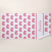 Aangepaste roze olifant strandlaken (Voorkant)