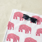 Aangepaste roze olifant strandlaken (In situ)