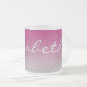 Aangepaste roze ombre Glitter Mok (Voorkant rechts)