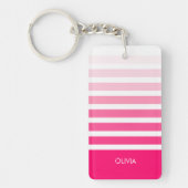 Aangepaste roze ombre naam sleutelhanger (Voorkant)