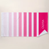 Aangepaste roze ombre naam strandlaken (Voorkant)