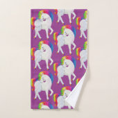 Aangepaste Roze Paarse Blauwgroen Blauwe Eenhoorn Bad Handdoek (Handdoek)