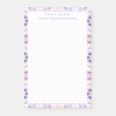 Aangepaste roze Paarse Dot Grid Garden Layout Plan Post-it® Notes (Voorkant)