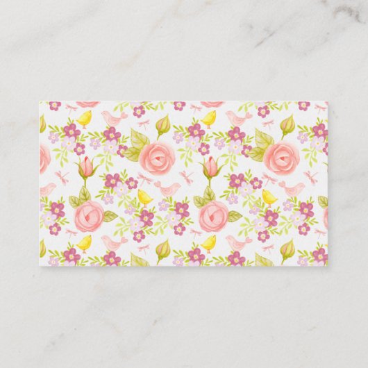 Aangepaste roze Paarse Floral-moeders Helper Contactkaartje (Achterkant)