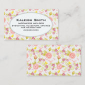 Aangepaste roze Paarse Floral-moeders Helper Contactkaartje (Voorkant / Achterkant)