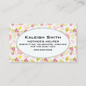 Aangepaste roze Paarse Floral-moeders Helper Contactkaartje (Voorkant)