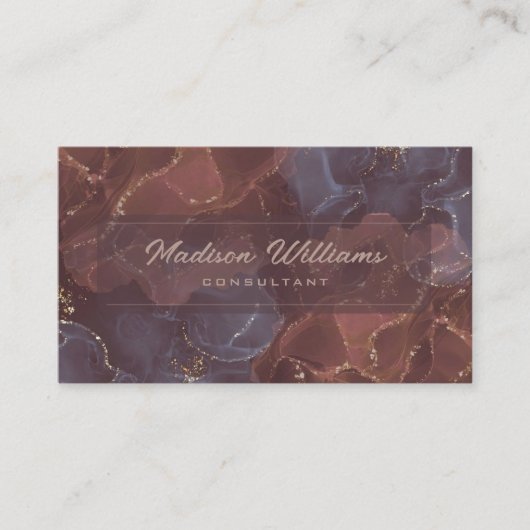 Aangepaste Roze Paarse Gouden Glitter Professional Visitekaartje (Voorkant)