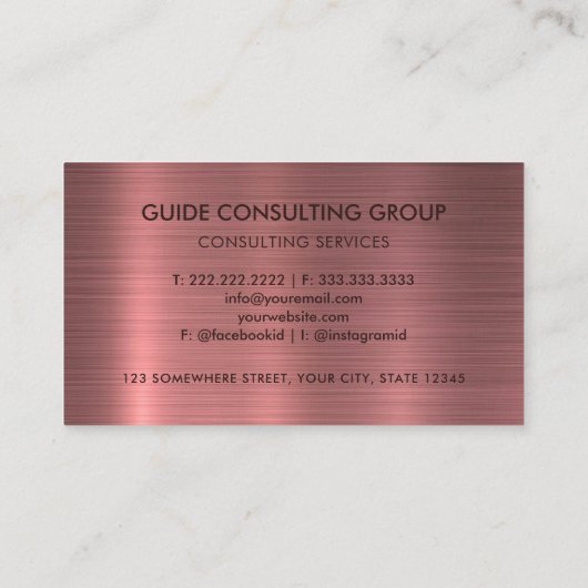 Aangepaste Roze Paarse Metalen Stijl Professional Visitekaartje (Achterkant)