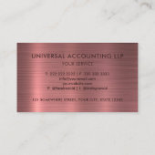 Aangepaste Roze Paarse Metalen Stijl Professionele Visitekaartje (Achterkant)