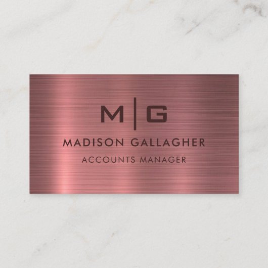 Aangepaste Roze Paarse Metalen Stijl Professionele Visitekaartje (Voorkant)