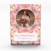 Aangepaste Roze Paarse Ster Huwelijkscadeau Fotoblokken (Voorkant)