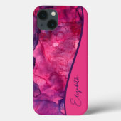 Aangepaste roze Paarse Waterverf Case-Mate iPhone Case (Achterkant)