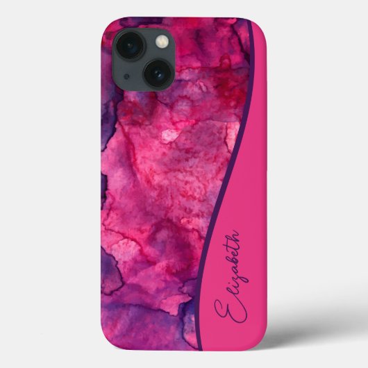 Aangepaste roze Paarse Waterverf Case-Mate iPhone Case (Achterkant)